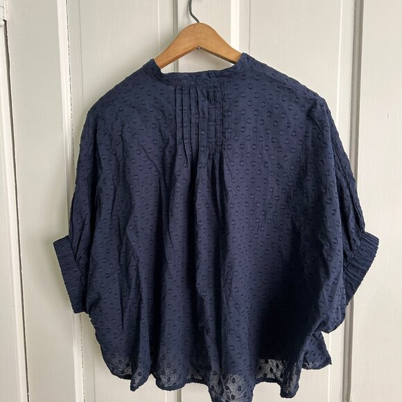 Emerson Fry Mandarin Collar Top - Maritime Dots, OS. EUC - Picture 3 of 7